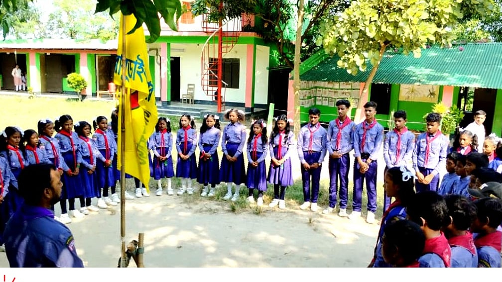 বাবুডাইং আলোর পাঠশালার স্কাউট কার্যক্রম পরিদর্শনে বাংলাদেশ স্কাউটস কর্মকর্তারা