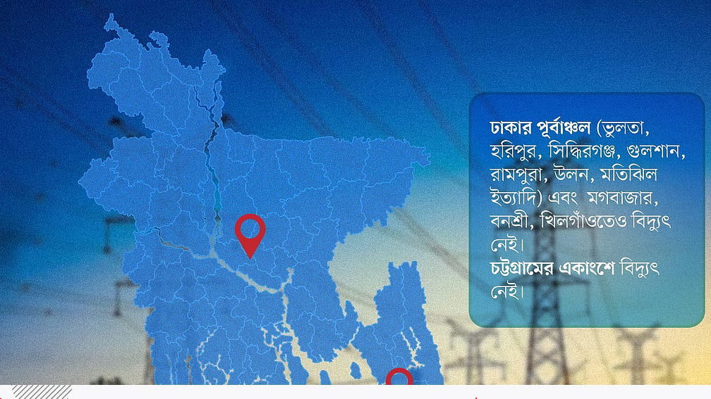 ঢাকার পূর্বাঞ্চল ও চট্টগ্রামের একাংশে বিদ্যুৎ বিপর্যয়, দুই ঘণ্টা পর সরবরাহ শুরু